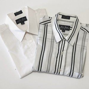 2 Geoffrey Hayes Short Sleeve Dress Shirts Sz 15.5